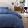 Housse de couette unie coton 57 fils/cm² Aspect lisse ou Effet lavé - Tout Doux Denim, Essix