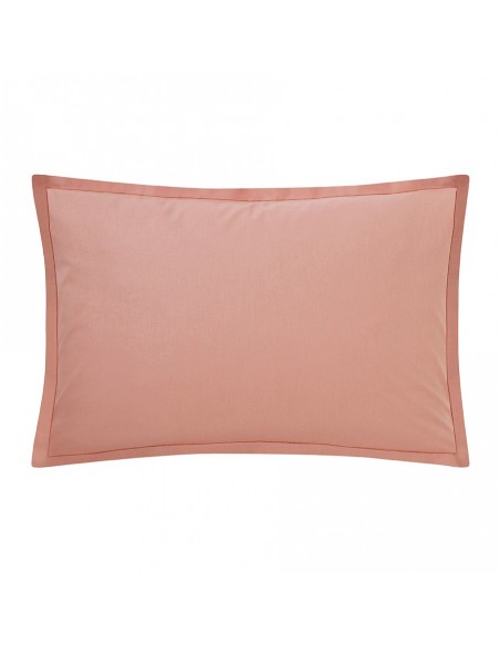 Taie rectangle unie Tout Doux Rose solaire, Essix