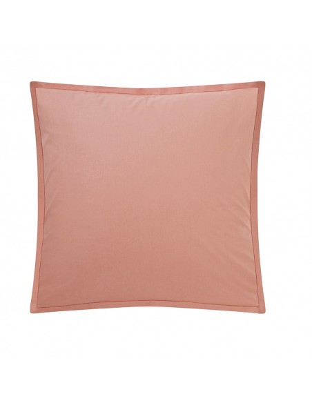 Taie carrée unie Tout Doux Rose solaire, Essix