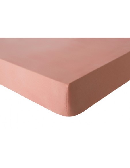 Drap housse uni Tout Doux Rose solaire, Essix