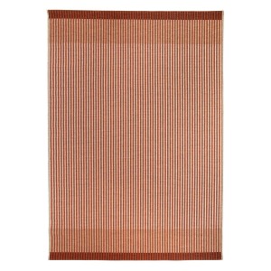 tapis déco extérieur, terrasse, jardin, rayures, terracotta