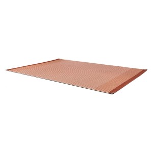 tapis déco extérieur, terrasse, jardin, rayures, terracotta 2