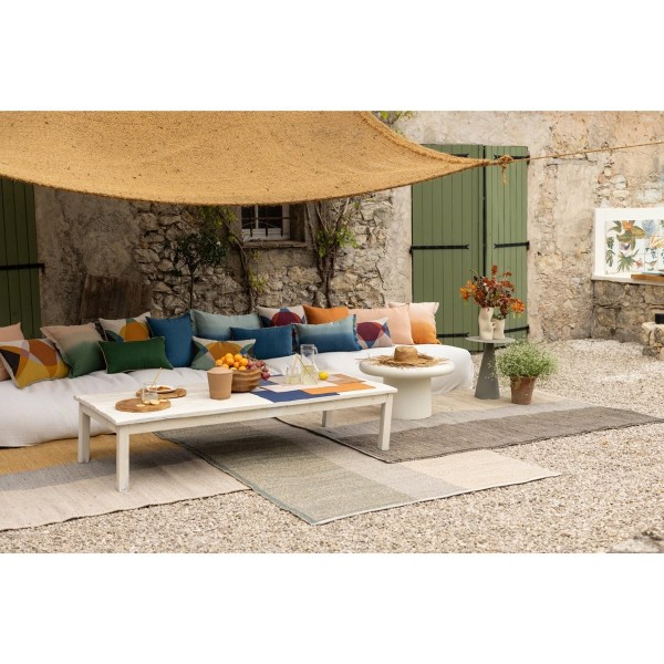 Tapis déco jonc de mer Karan Carbone, Vivaraise