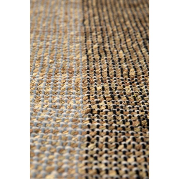 Tapis déco jonc de mer Karan Carbone, Vivaraise