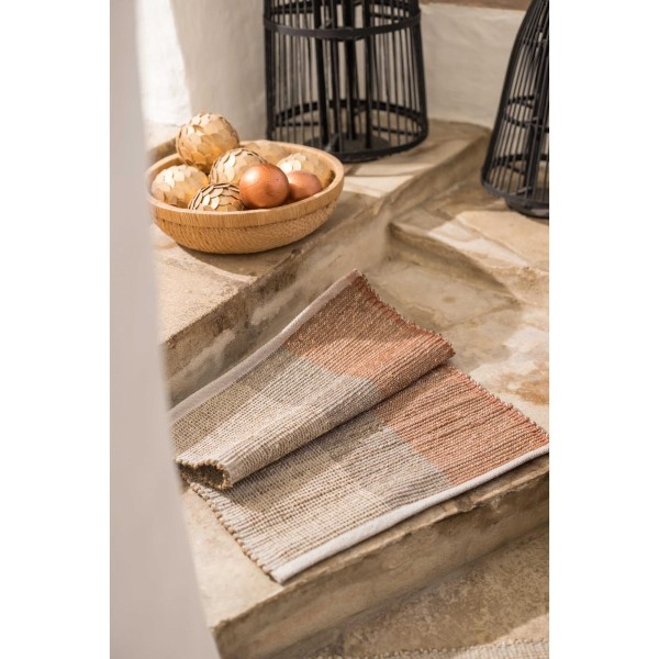 Tapis déco jonc de mer Karan Terracotta, Vivaraise