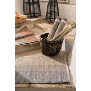 Tapis déco salon jonc de mer Karan Myosotis, Vivaraise 2