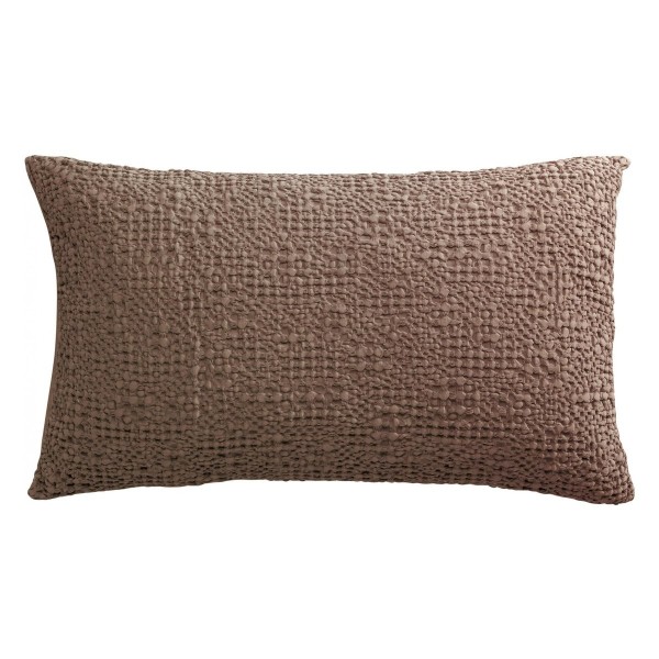 Jeté de lit coton stonewashed Tana Café, Vivaraise