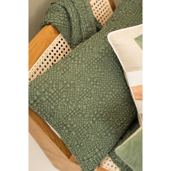Plaid coton stonewashed Tana Olive, Vivaraise