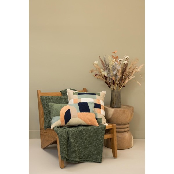 Plaid coton stonewashed Tana Olive, Vivaraise