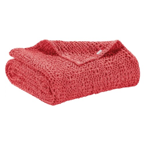 Plaid, plaid de canapé coton Tana Framboise - Vivaraise