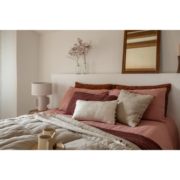 Coussin coton stonewashed Tana, Vivaraise