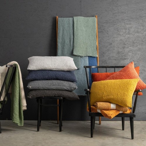 coussins déco unis coton Tana, Vivaraise