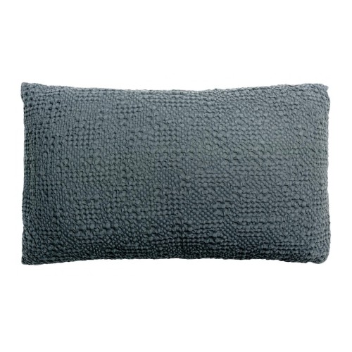Plaid, jeté de canapé coton uni Tana Cendre - Vivaraise