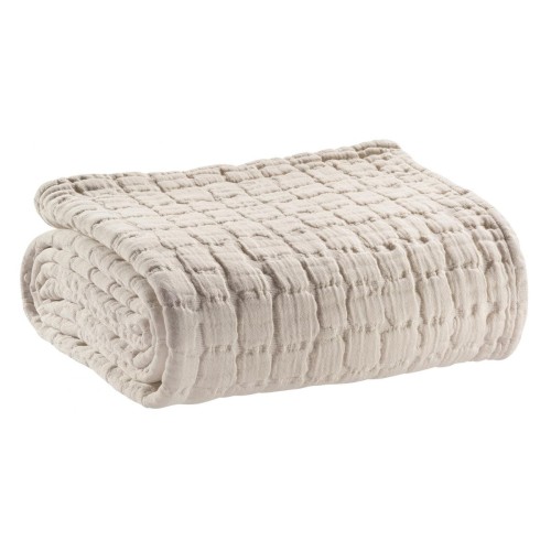 Couvre-lit, jeté de lit coton structuré stonewashed Swami Lin - Vivaraise