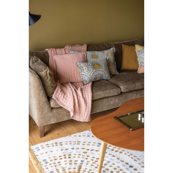 Plaid coton structuré stonewashed Swami Argile,...