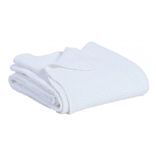 Plaid, plaid de canapé coton nid d'abeille stonewashed Maia recyclé Blanc - Vivaraise