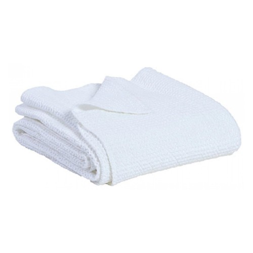 Jeté de lit, couvre-lit coton nid d'abeille Maia recyclé Blanc - vivaraise