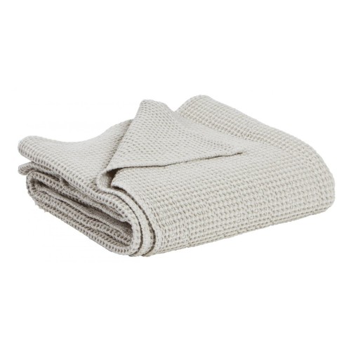Jeté de lit, couvre-lit coton nid d'abeille stonewashed Maia recyclé Lin - vivaraise