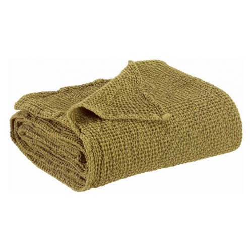 Plaid coton nid d'abeille Maia recyclé Cèdre - Vivaraise