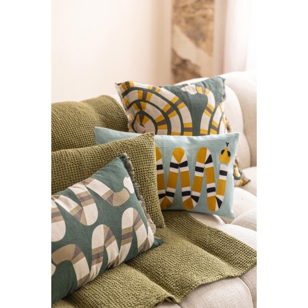 Jeté de lit coton stonewashed Maïa recyclé...
