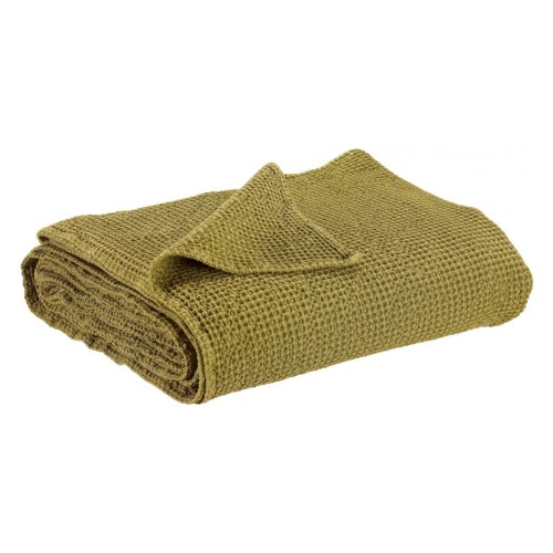 Jeté de lit, dessus de lit coton nid d'abeille Maia recyclé Cèdre - Vivaraise