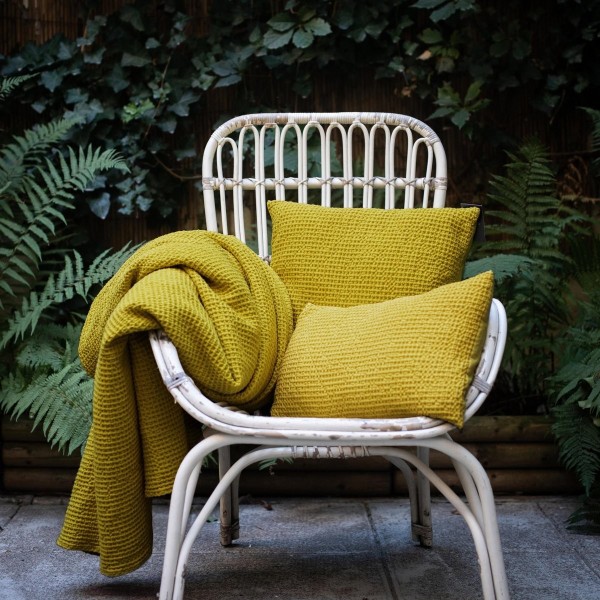 Jeté de lit coton stonewashed Maïa recyclé...