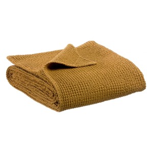 Plaid, plaid de canapé coton nid d'abeille Maia Bronze - Vivaraise