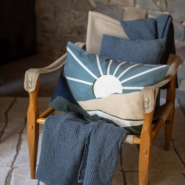 Jeté de lit coton stonewashed Maïa recyclé...