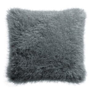 Coussin déco fausse fourrure Betani Ardoise - Vivaraise