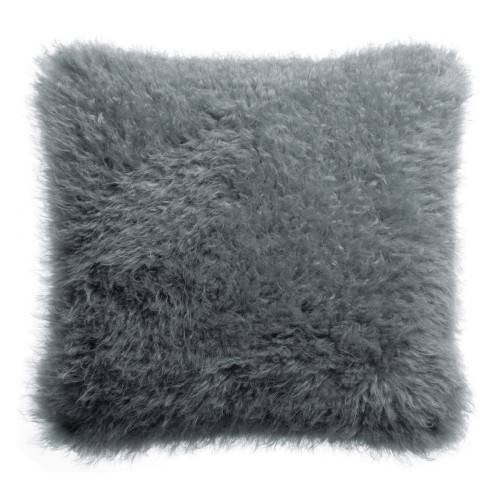Coussin déco fausse fourrure Betani Ardoise - Vivaraise