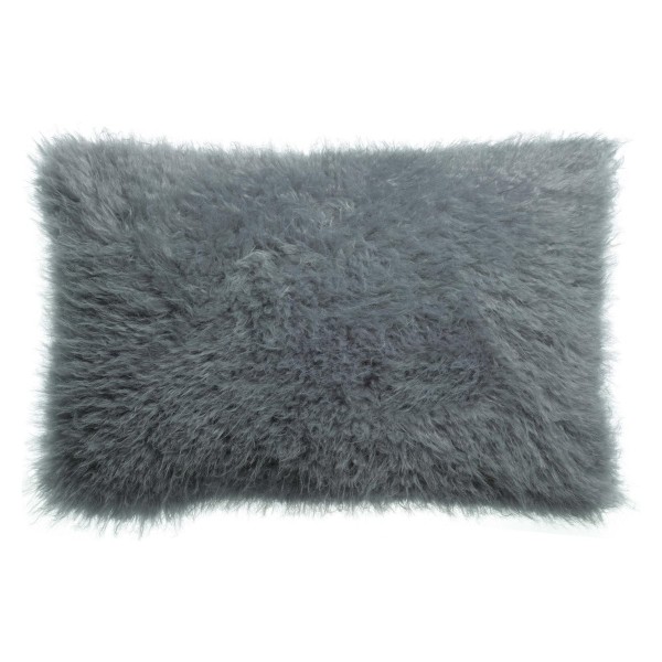 Coussin fausse fourrure Betani Ardoise 40x65, Vivaraise