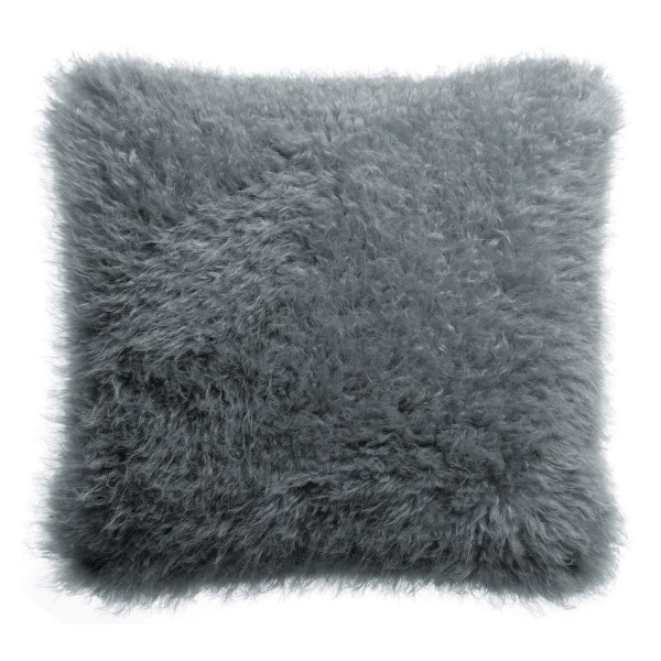 Coussin déco fausse fourrure Betani Ardoise - Vivaraise