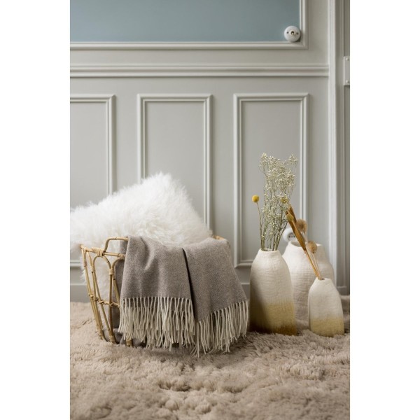 Plaid fausse fourrure Betani Ardoise, Vivaraise