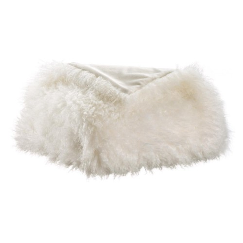 Plaid fausse fourrure Betani Neige - Vivaraise
