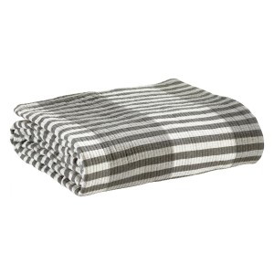 Plaid, jeté de canapé coton jacquard Calista Cendre - Vivaraise