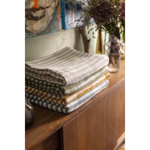 Plaid, jeté de canapé coton jacquard Calista Safran - Vivaraise 2