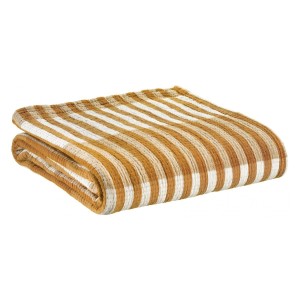 Plaid, jeté de canapé coton jacquard Calista Safran - Vivaraise