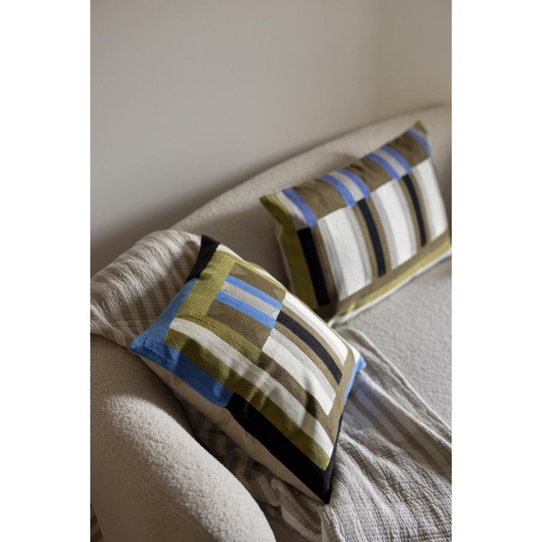 Plaid coton jacquard Calista Olive, Vivaraise