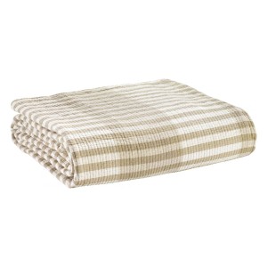 Jeté de lit, dessus de lit coton jacquard Calista Galet - Vivaraise