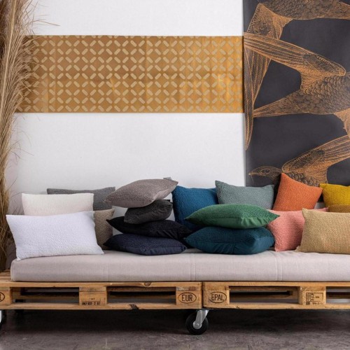 Coussins déco coton stonewashed Maïa recyclé, Vivaraise