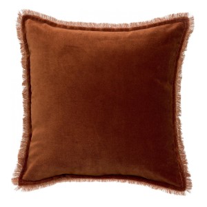 Edredon bout de lit uni velours de coton/coton Fara Caramel - Vivaraise 2