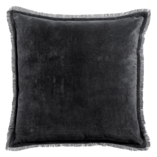 Edredon bout de lit uni velours de coton/coton...