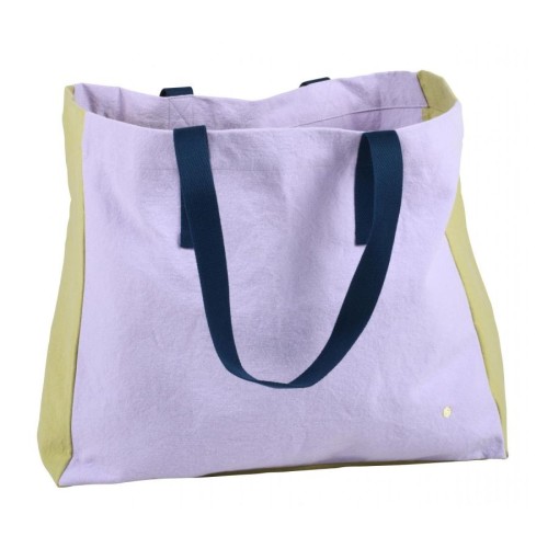 Sac cabas Tricolo Lilas Ananas 38x46x18, La cerise sur le Gâteau