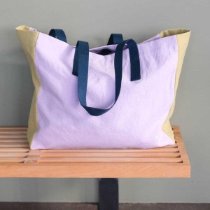 Sac cabas Tricolo Lilas Ananas 38x46x18, La cerise sur le Gâteau 2
