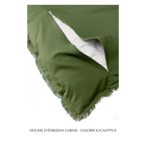 Edredon bout de lit uni velours de coton/coton...