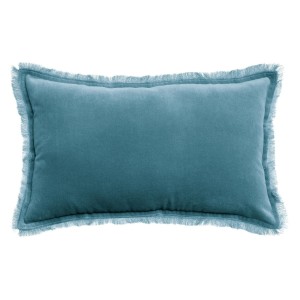 Coussin uni velours de coton/coton Fara Acier 45x45, Vivaraise 2