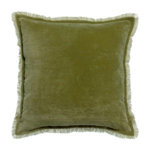Plaid uni velours de coton/coton Fara Olive 135x200, Vivaraise 2