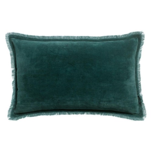 Coussin uni velours de coton/coton Fara Corinthe 30x50, Vivaraise