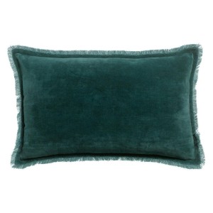 Coussin uni velours de coton/coton Fara Corinthe 40x65, Vivaraise 2