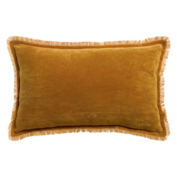 Plaid uni velours de coton/coton Fara Safran...